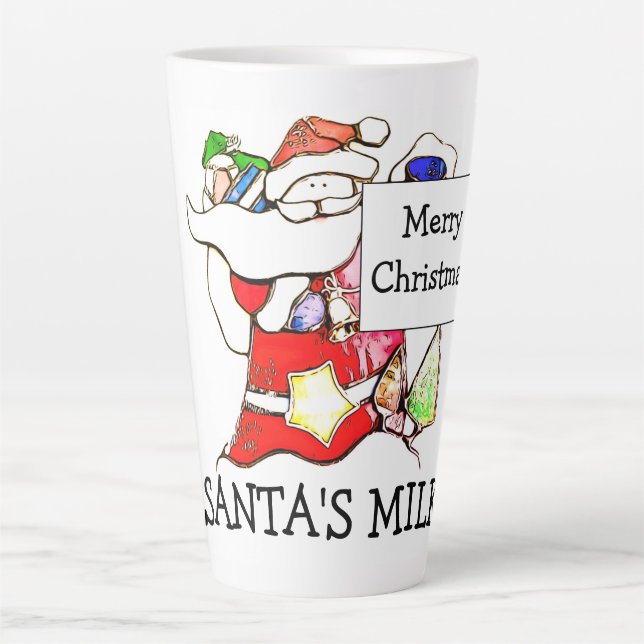 Taza De Café Latte Leche latte Mug de Santa (Anverso)