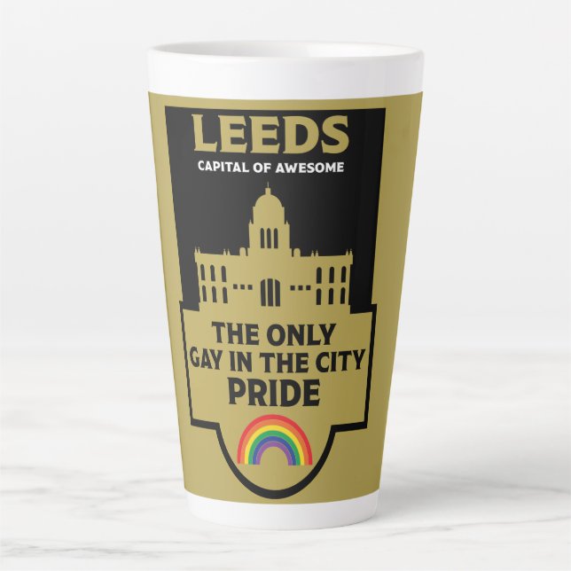 Taza De Café Latte Leeds Gay Pride - Leeds England LGBT - (Anverso)