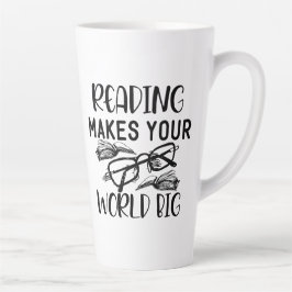 Taza De Café Latte Leer hace que tu mundo sea un gran Coffs de dos to