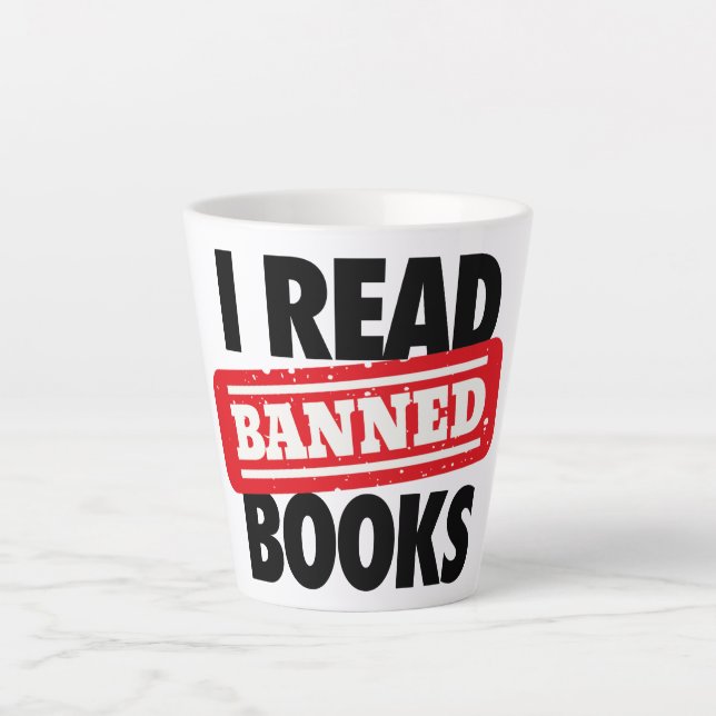 Taza De Café Latte Leer libros prohibidos Latte Mug (Anverso)