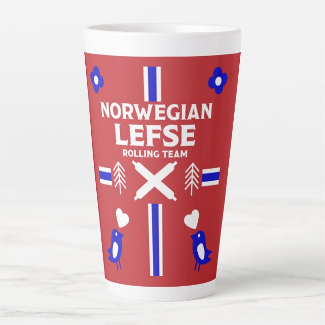 Taza De Café Latte Lefse Flatbread de Noruega (Anverso)