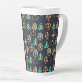 Taza De Café Latte Legado del Faraón: Patrones Antiguos Egipcios 
