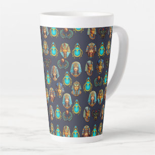 Taza De Café Latte Legado del Faraón: Patrones Antiguos Egipcios 