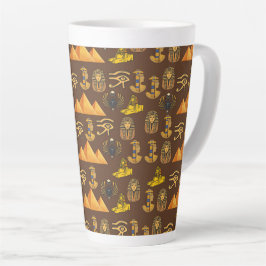 Taza De Café Latte Legado del Faraón: Patrones Antiguos Egipcios 