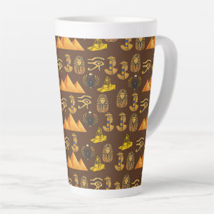 Taza De Café Latte Legado del Faraón: Patrones Antiguos Egipcios 