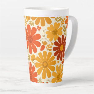 Taza De Café Latte Lejano Alegre Retro Dacias Naranja Quemada Oro