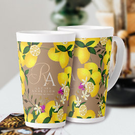 Taza De Café Latte Lemon Monogram Brown