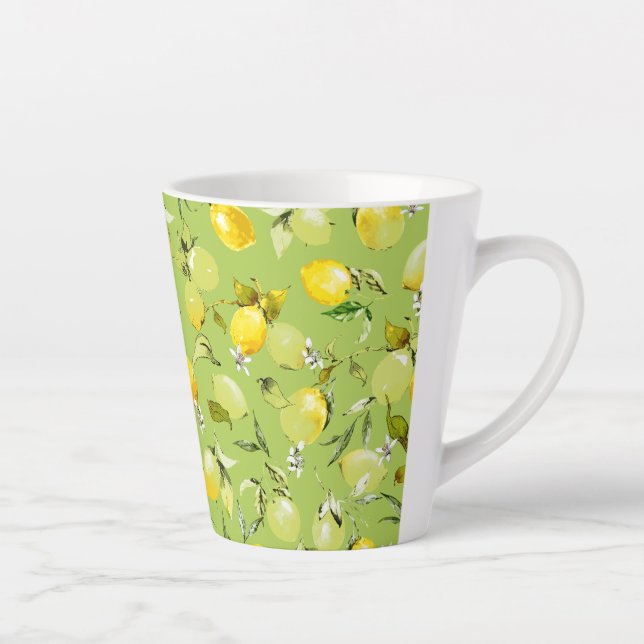 Taza De Café Latte Lemones acuarelas 22 (Derecha)