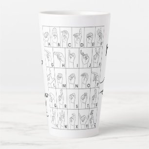 TAZA DE CAFÉ LATTE LENGUA DE RÓTULO 