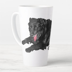 Taza De Café Latte Lengua maderera tranquila por mañanas escabrosas