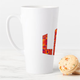Taza De Café Latte Leo - Firey Naranja amarillo azul
