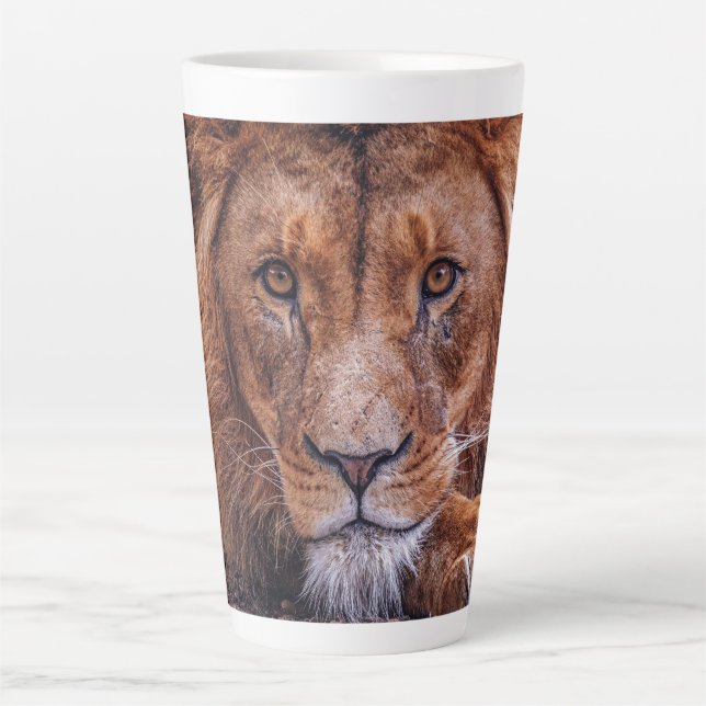 Taza De Café Latte León africano (Anverso)