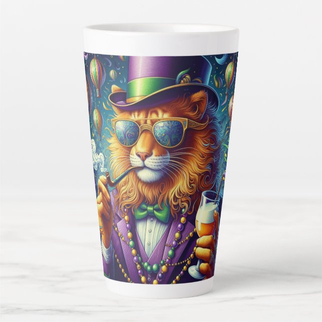 Taza De Café Latte León/Louisiana Mardi Gras (Anverso)