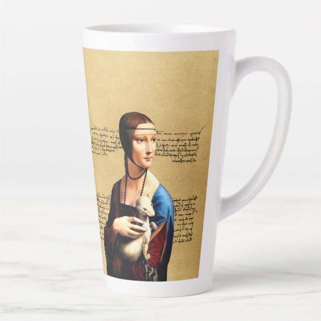 Taza De Café Latte Leonardo da Vinci Lady con Ermine (Derecha)