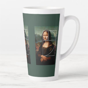 Taza De Café Latte Leonardo da Vinci Mona Lisa Fibonacci Sequence