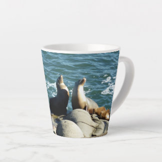 Taza De Café Latte Leones del mar de San Diego