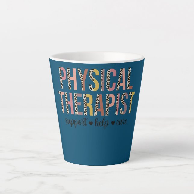 Taza De Café Latte Leopard Physical Therapist PT PTA Therapy (Anverso)