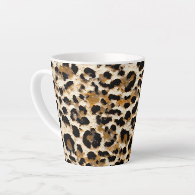 Taza De Café Latte Leopardo pintado (Ángulo izquierdo)