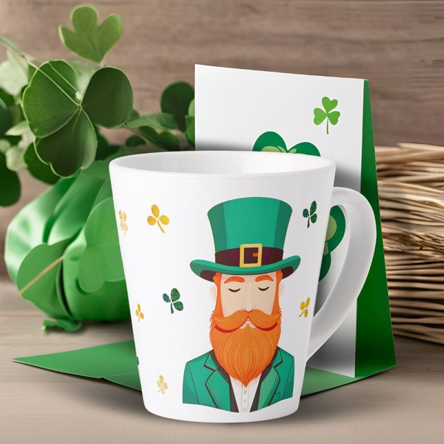 Taza De Café Latte Leprechaun Clover Shamrock Patrick's Day (Subido por el creador)