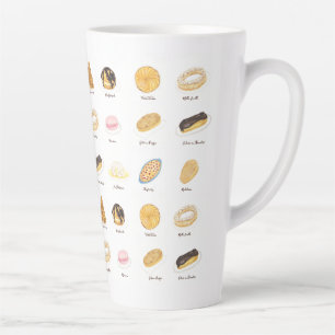 Taza De Café Latte Les Pâtisserie Françaises acuarela