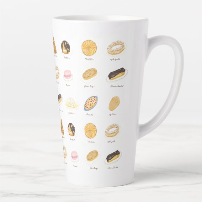 Taza De Café Latte Les Pâtisserie Françaises acuarela (Derecha)