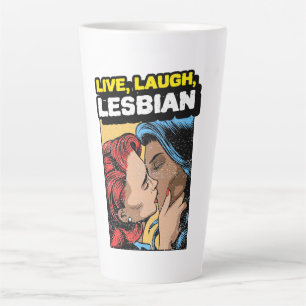 Taza De Café Latte Lesbiana de la risa en vivo