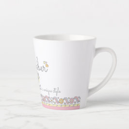 Taza De Café Latte Letra ámbar Un nombre significa monograma