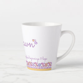 Taza De Café Latte Letra de amanecer D nombre que significa monograma