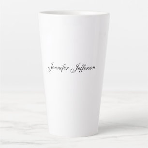 Taza De Café Latte Letra manuscrita moderna elegante sencilla profesi