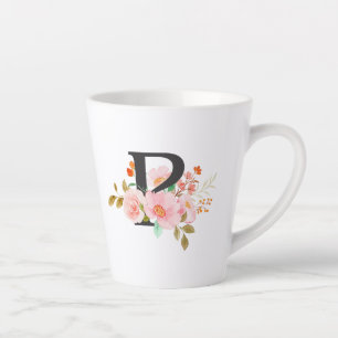 Taza De Café Latte Letra P