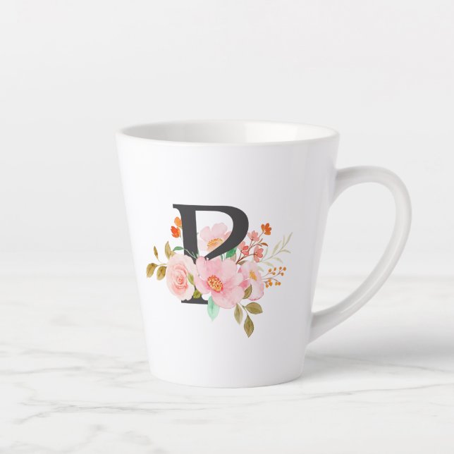 Taza De Café Latte Letra P (Derecha)
