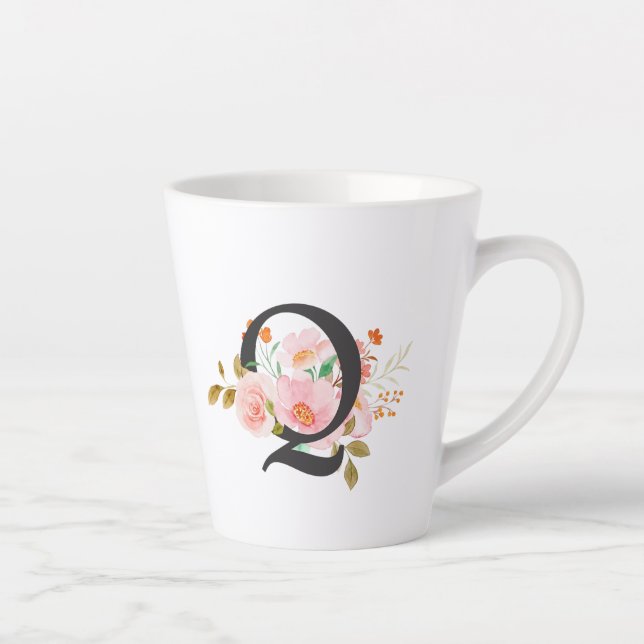 Taza De Café Latte Letra Q (Derecha)