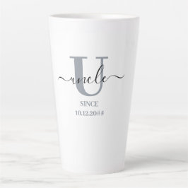 Taza De Café Latte Letra Uncle Elegant Script Letra U Monogram Storm 