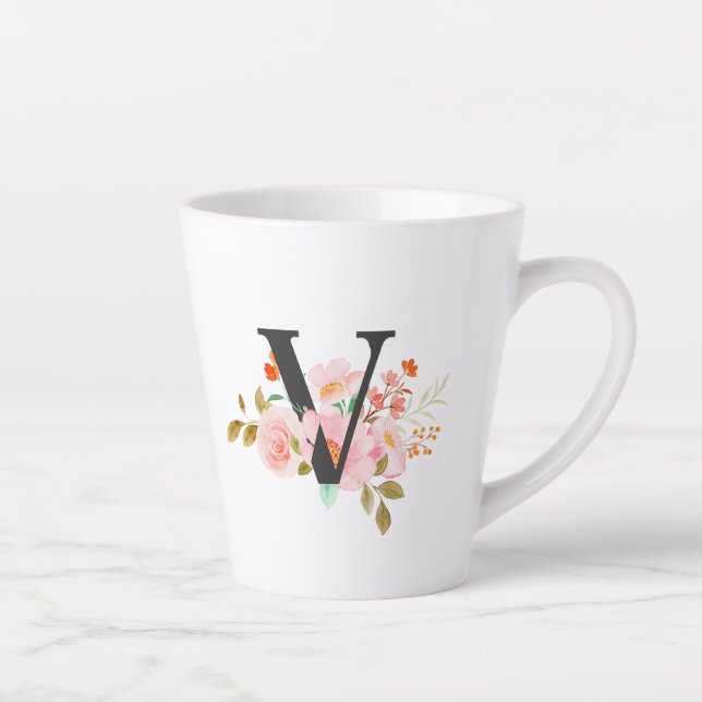 Taza De Café Latte Letra V (Derecha)