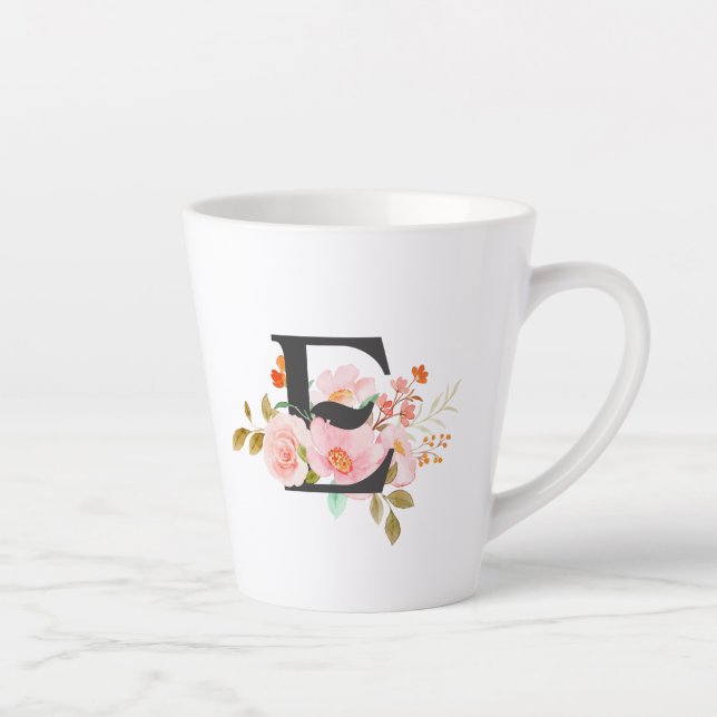 Taza De Café Latte Letter E Latte Mug (Derecha)