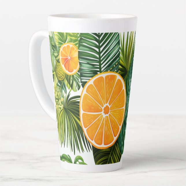 Taza De Café Latte Leuchtende Orangengarten-Melodie (Ángulo izquierdo)