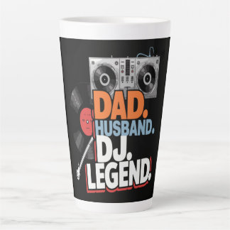 Taza De Café Latte Leyenda de DJ, padre y esposo
