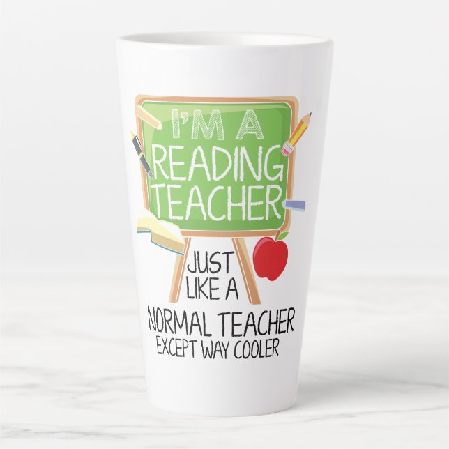 Taza De Café Latte Leyendo profesor (Anverso)