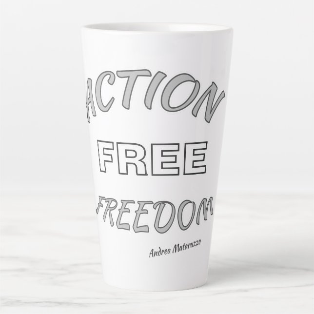 Taza De Café Latte Libertad de acción (Anverso)