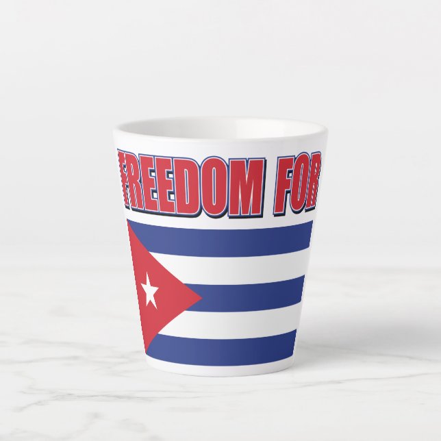 Taza De Café Latte Libertad para Cuba (Anverso)