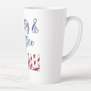 Taza De Café Latte Libertad Y Justicia Para Todos