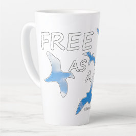 Taza De Café Latte Libre como pájaro