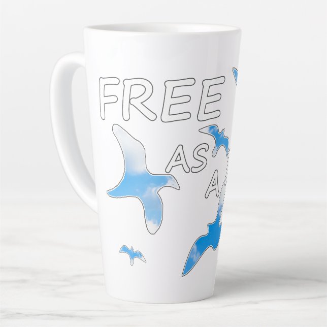 Taza De Café Latte Libre como pájaro 2 (Ángulo izquierdo)