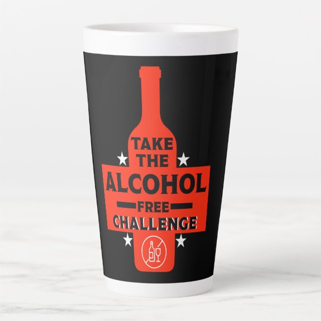 Taza De Café Latte Libre De Alcohol Y Sobrio (Anverso)