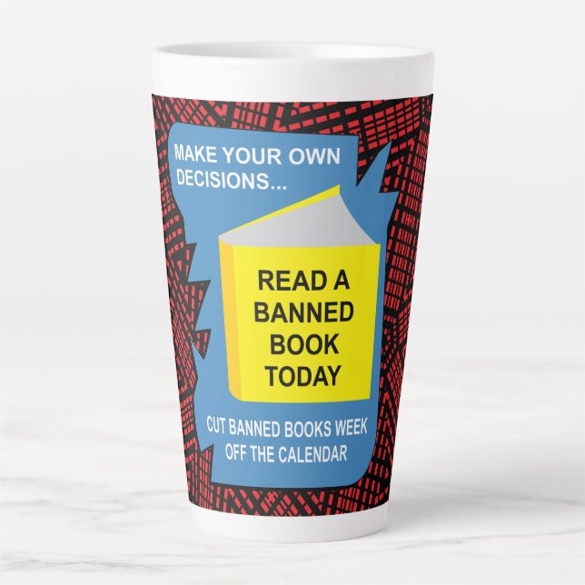 Taza De Café Latte Libro de libros prohibidos (Anverso)