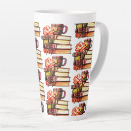 Taza De Café Latte Libros Blancos Y Té