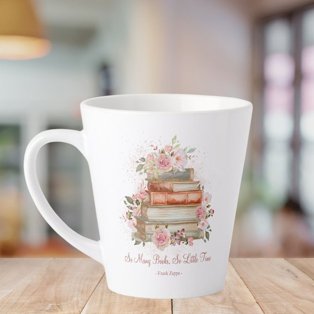 Taza De Café Latte Libros de citas personalizados y rosas rosas rosas (In situ)