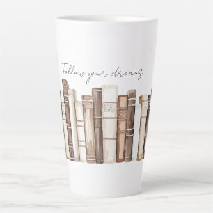 Taza De Café Latte Libros de Navidad de Sigue tus Sueños