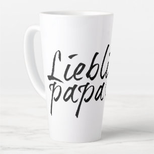 Taza De Café Latte Lieblingspapa - schwarzer Schriftzug 00001