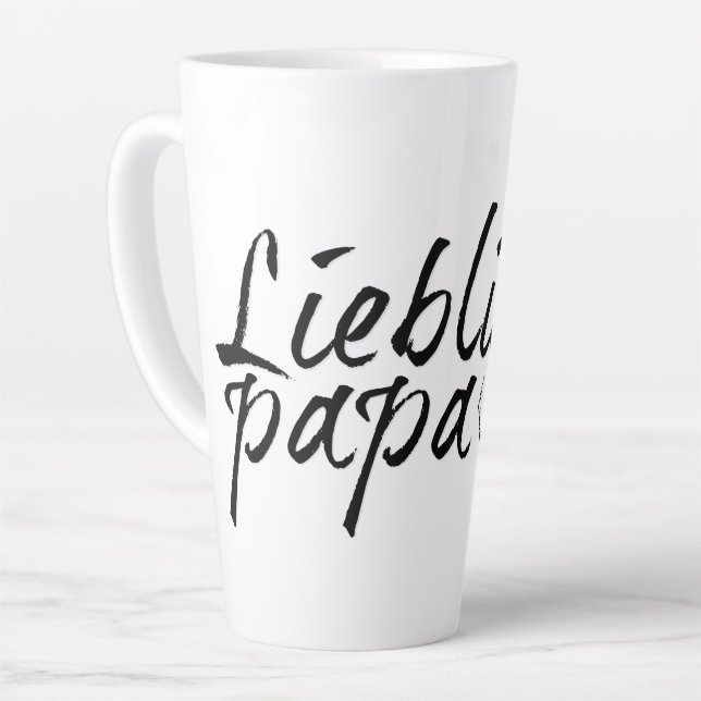 Taza De Café Latte Lieblingspapa - schwarzer Schriftzug 00001 (Ángulo izquierdo)